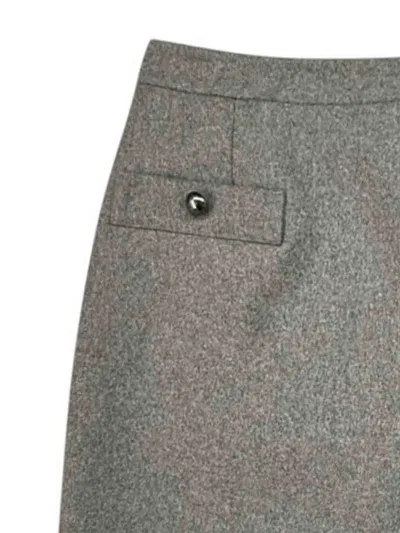 Fay Gray Short Skirt With Half Sphere Buttons In Gray
