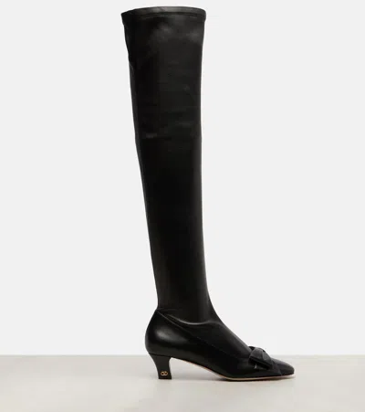 Valentino Over-the-knee Stiletto Bow Detail Boots In Multi