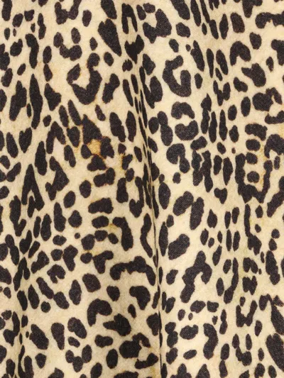 Valentino Womens Animalier Leopard Relaxed-fit Wool Cape In Gray