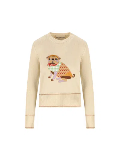 Valentino Le Chien De La Maison Embroidered Sweater In Multi