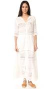 Loveshackfancy Beth Crocheted Lace-paneled Cotton Maxi Dress In White