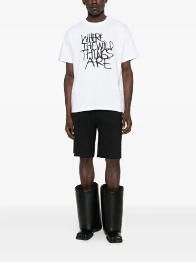 Sacai Graffiti-print T-shirt In White