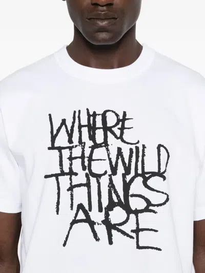 Sacai Graffiti-print T-shirt In White