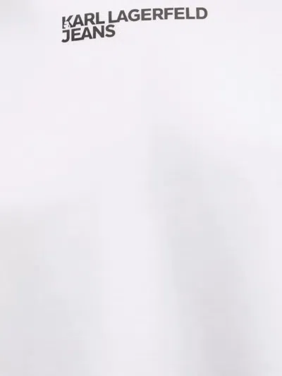 Karl Lagerfeld Jeans Logo-detail Colour-block Hoodie In White