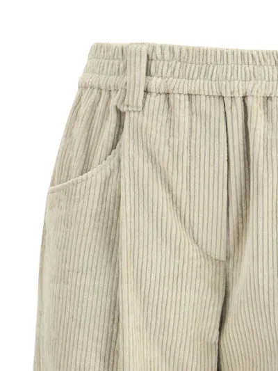 Brunello Cucinelli Corduroy Trousers Pants Beige In Neutral