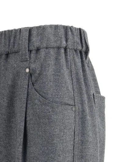 Brunello Cucinelli Women Wool Pants In Gray