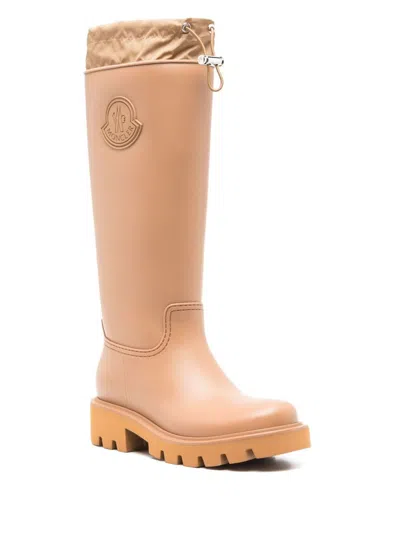 Moncler Kickstream Knee-high Rain Boots In Neutral