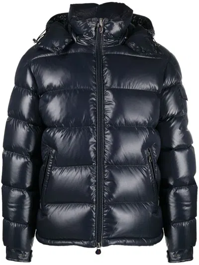 Moncler Cuvellier Water Resistant Down Puffer Jacket In Blue