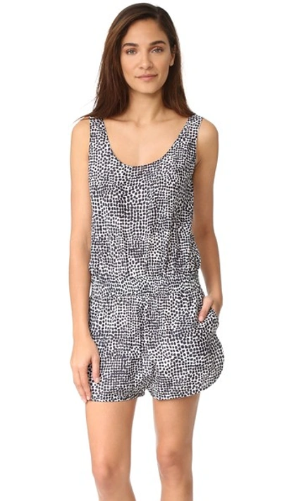 Stella Mccartney Mixed Animals & Elastic All In One Printed Coverup In Темно-синий Леопард/жираф