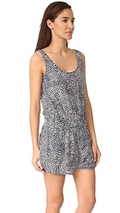 Stella Mccartney Mixed Animals & Elastic All In One Printed Coverup In Темно-синий Леопард/жираф