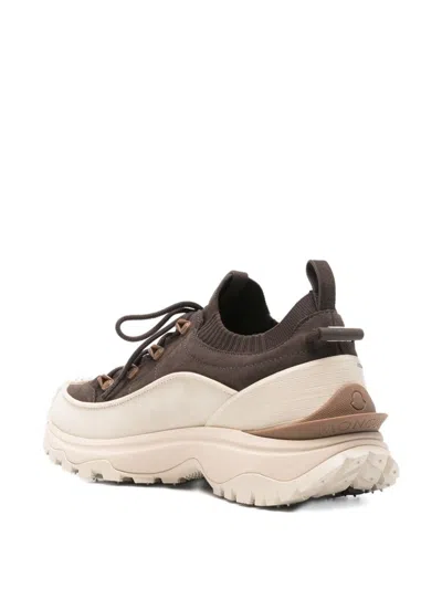 Moncler Sneakers Trailgrip Lite3 En Nubuck Et Daim In Brown