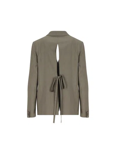 Loewe Khaki Jacket With Slit On The Back In Green