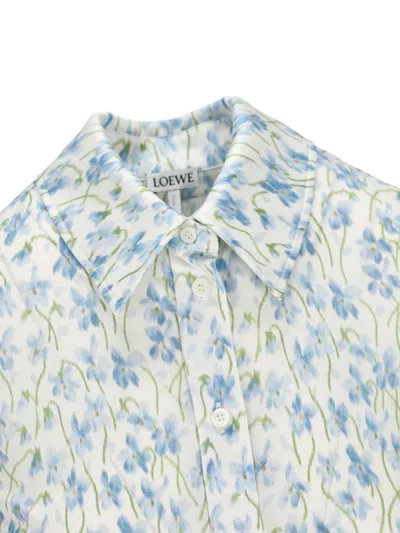 Loewe Floral Print Shirt In Blue