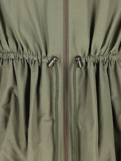 Loewe Drawstring-waist Gathered Jacket In Green