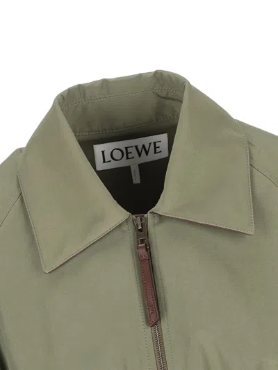 Loewe Drawstring-waist Gathered Jacket In Green