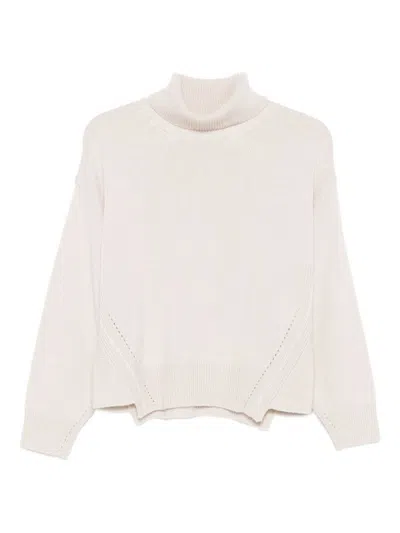 Alpha Studio Turtleneck Merino Sweater In Neutral