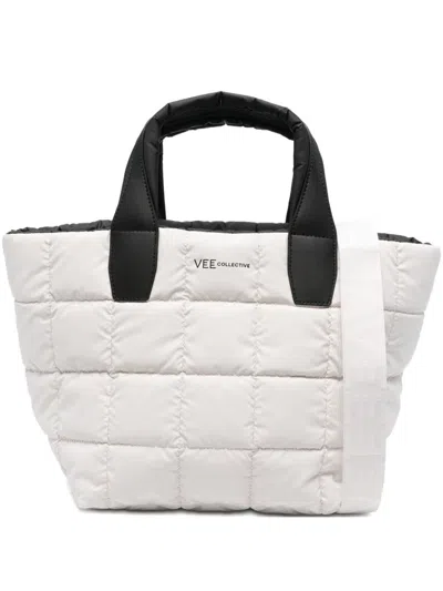 Veecollective Mini Porter Water Resistant Quilted Recycled Nylon Tote In White