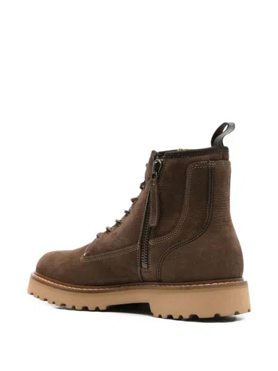 Woolrich 40mm Lace-up Leather Boots In Brown