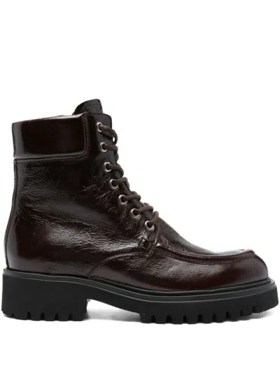 Guglielmo Rotta Winfield Leather Boots In Brown