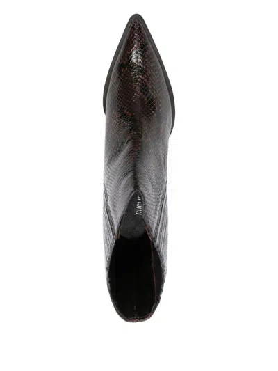 Guglielmo Rotta 60mm Snake-print Pointed-toe Boots In Brown