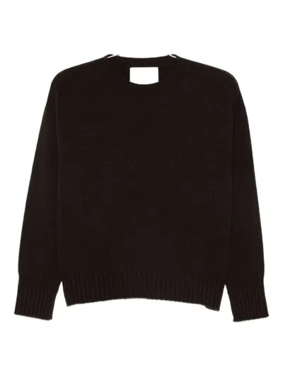 Vanisé Brown Cropped Sweater With Ribbed Cuffs In Brown
