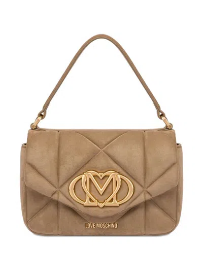 Love Moschino Quilted Tote Bag In Brown