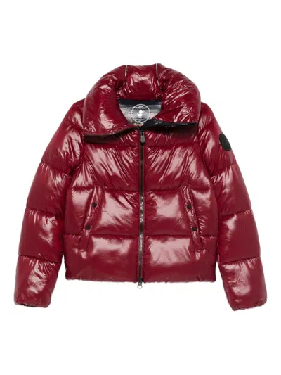 Save The Duck Isla Quilted Shiny Jacket In Red