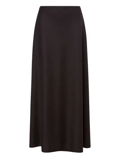 Alberta Ferretti Dark Grey High-waisted Midi Skirt In Gray
