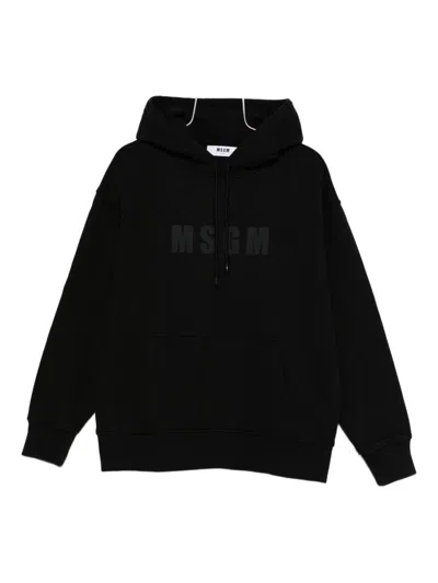 Msgm Hooded Kangaroo Pocket Sweater In Brown