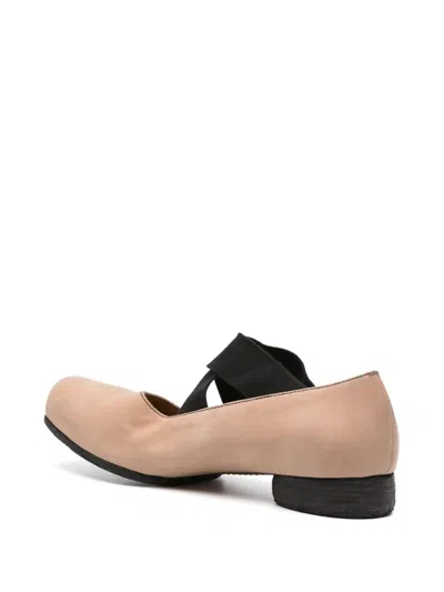 Uma Wang Leather Ballerina Flats With 23 Mm Square Toe In Multi
