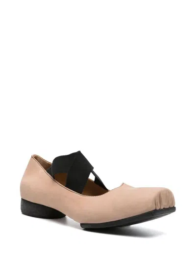 Uma Wang Leather Ballerina Flats With 23 Mm Square Toe In Multi