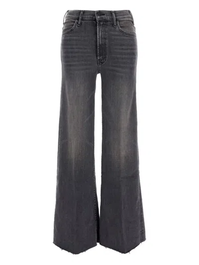 Mother Charcoal Stretch Denim The Hustler Jeans In Black