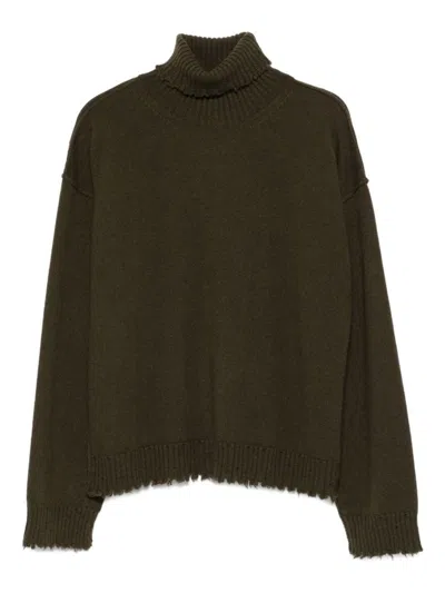 Uma Wang High Neck Top Woman Military Green In Green