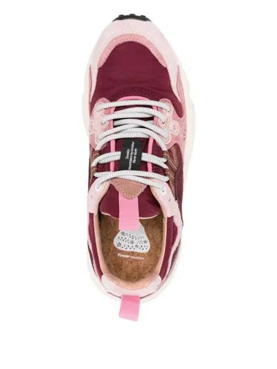 Flower Mountain Layered Rosa Sneakers With Textured Sole In Multi