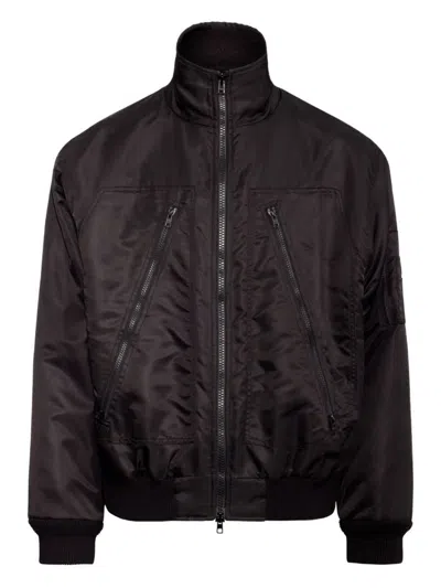 Mm6 Maison Margiela Black Polyamide Utility Jacket With Modern Silhouette In Black