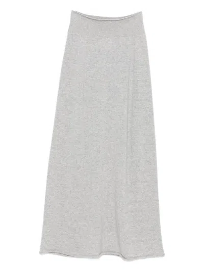Vanisé Cashmere Maxi Skirt In Gray