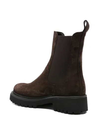 Guglielmo Rotta Elastic-insert Pull-tab Chelsea Boots In Brown