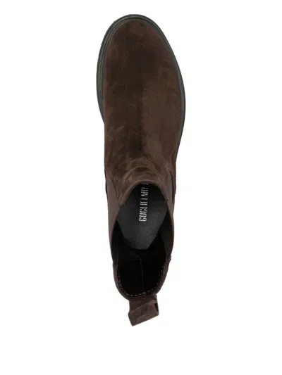 Guglielmo Rotta Elastic-insert Pull-tab Chelsea Boots In Brown