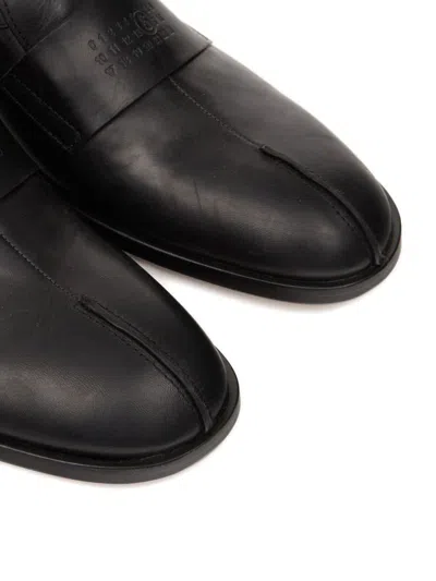 Mm6 Maison Margiela Tabi Leather Slip-on Shoes In Black