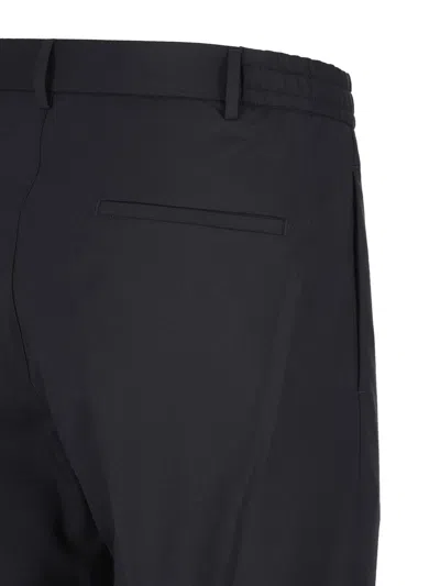 Tagliatore Straight-leg Wool Trousers In Black