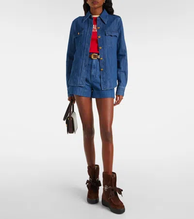 Valentino Suede Sheep Shearling Snow Booties In Brown