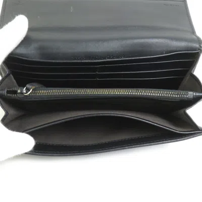 Pre-owned Fendi Black Canvas Leather Long Wallet (tri-fold) ()