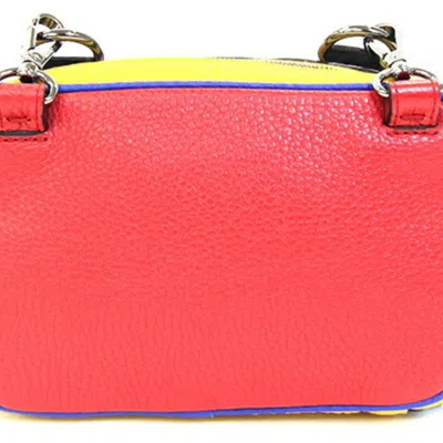 Pre-owned Fendi Blue Red Color Yellow Leather Pochette Shoulder Bag ()