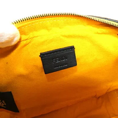 Pre-owned Fendi Blue Red Color Yellow Leather Pochette Shoulder Bag ()