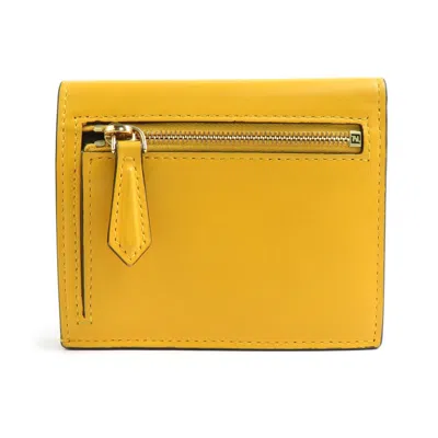 Pre-owned Fendi Yellow Leather Wallet (bi-fold) ()