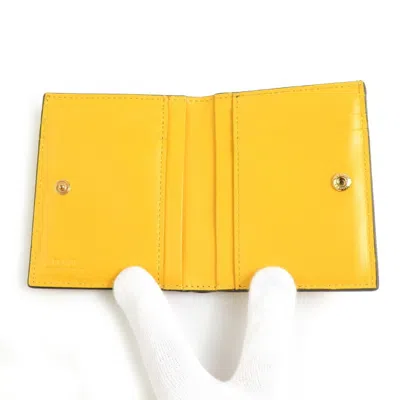 Pre-owned Fendi Yellow Leather Wallet (bi-fold) ()