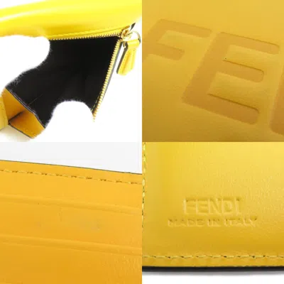 Pre-owned Fendi Yellow Leather Wallet (bi-fold) ()