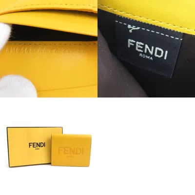 Pre-owned Fendi Yellow Leather Wallet (bi-fold) ()