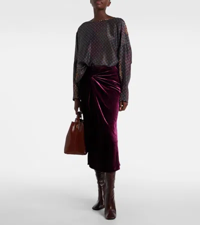 Dries Van Noten Grip Small Leather Tote Bag In Burgundy