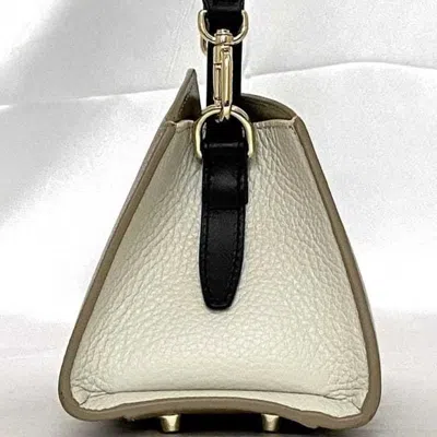 Pre-owned Furla Beige White Leather Handbag Shoulder Bag ()